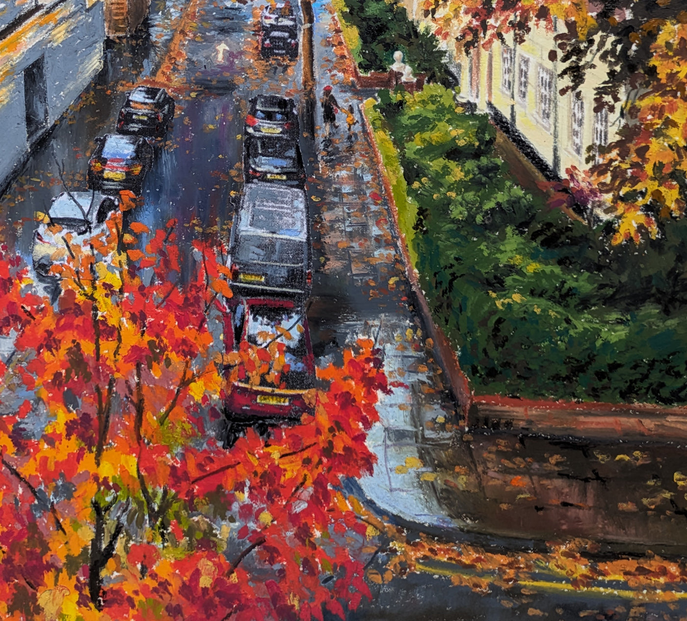 Autumn stroll, original artwork, detail 1