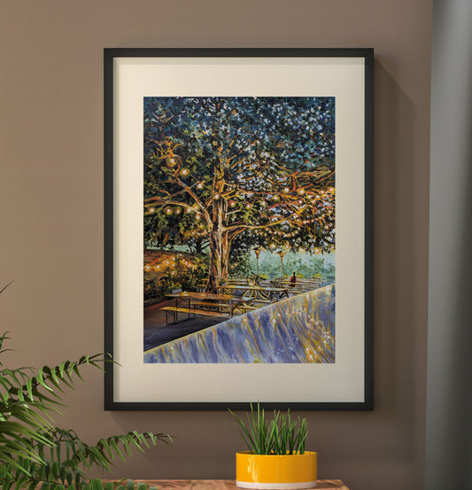 Pensive glow, original artwork, framed