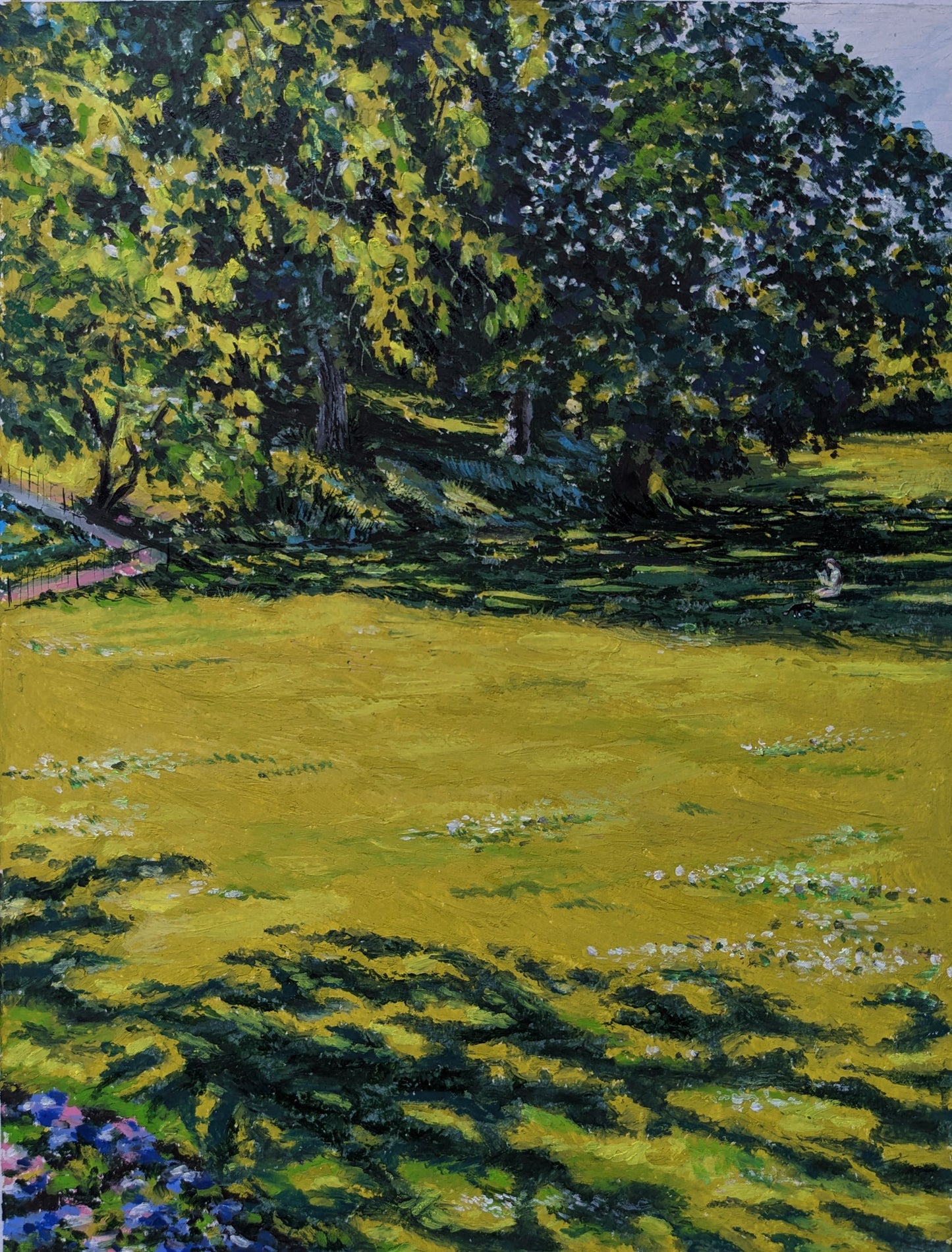 Sunbath in Terrace Garden, original artwork, unframed