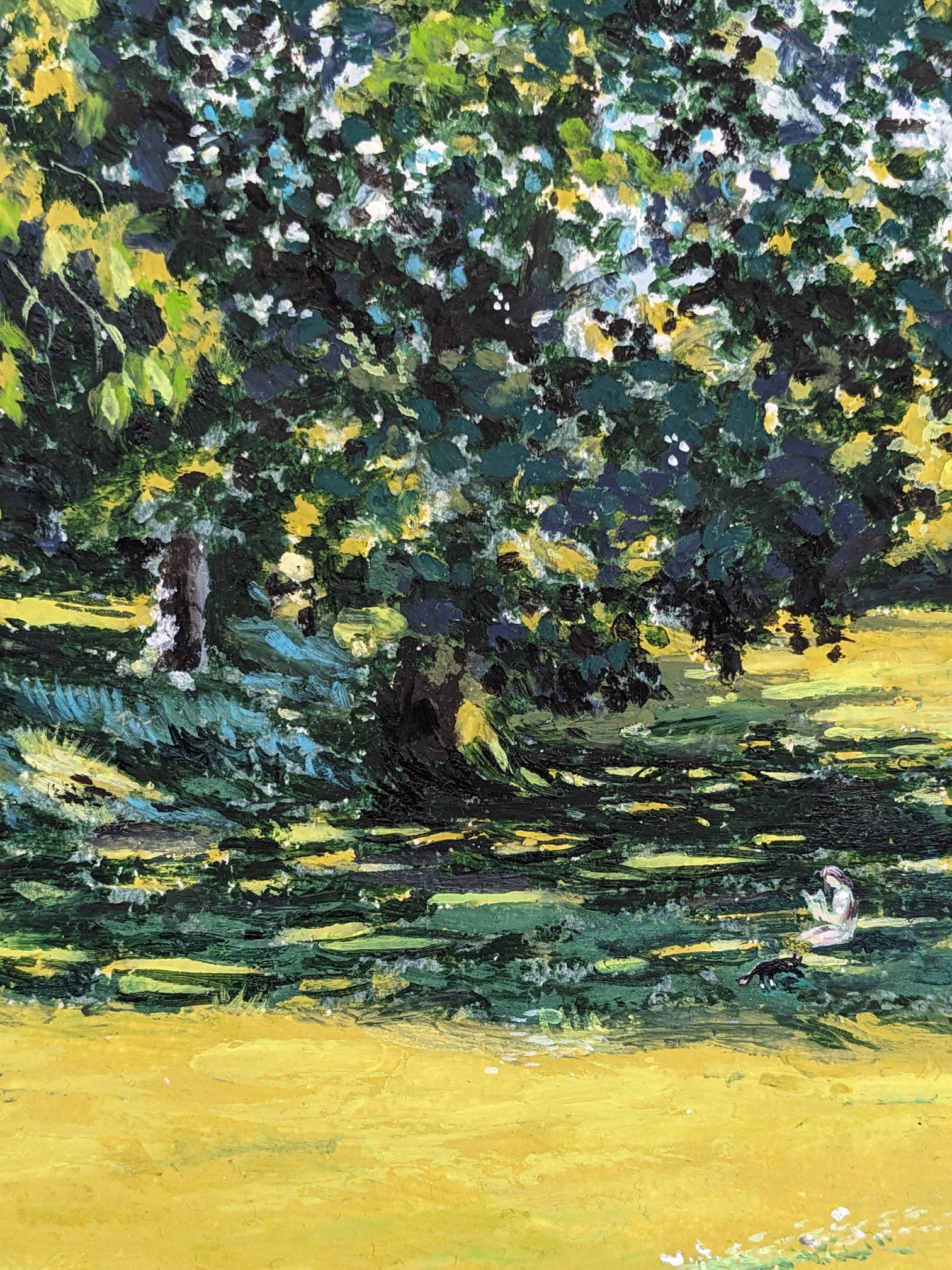 Sunbath in Terrace Garden, original artwork, detail