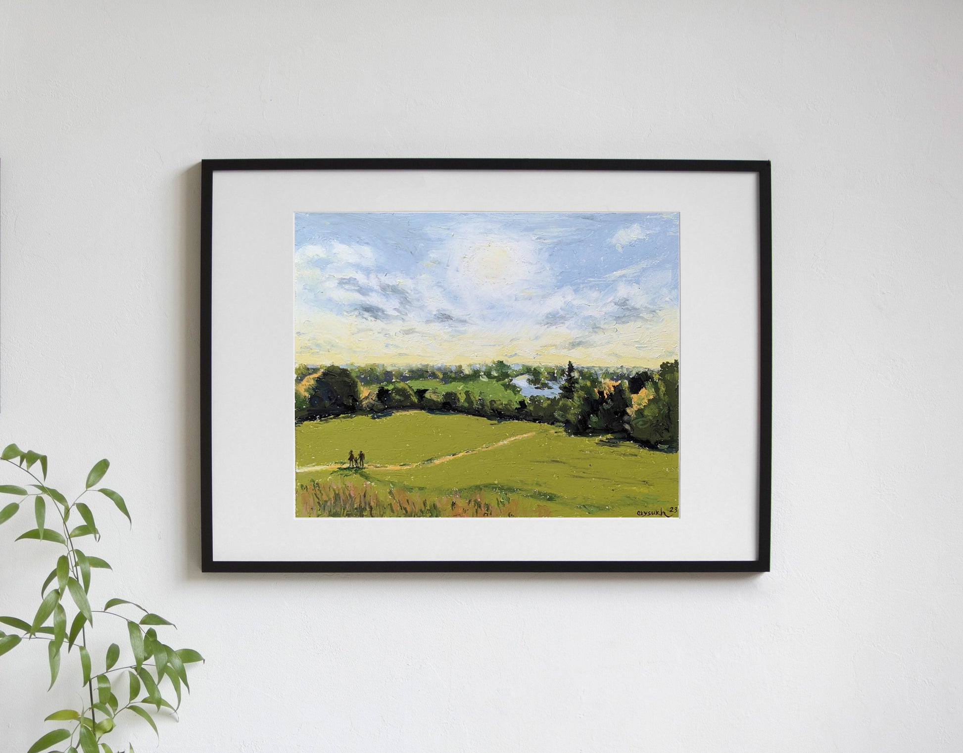 view from Richmond Hill, original artwork, framed