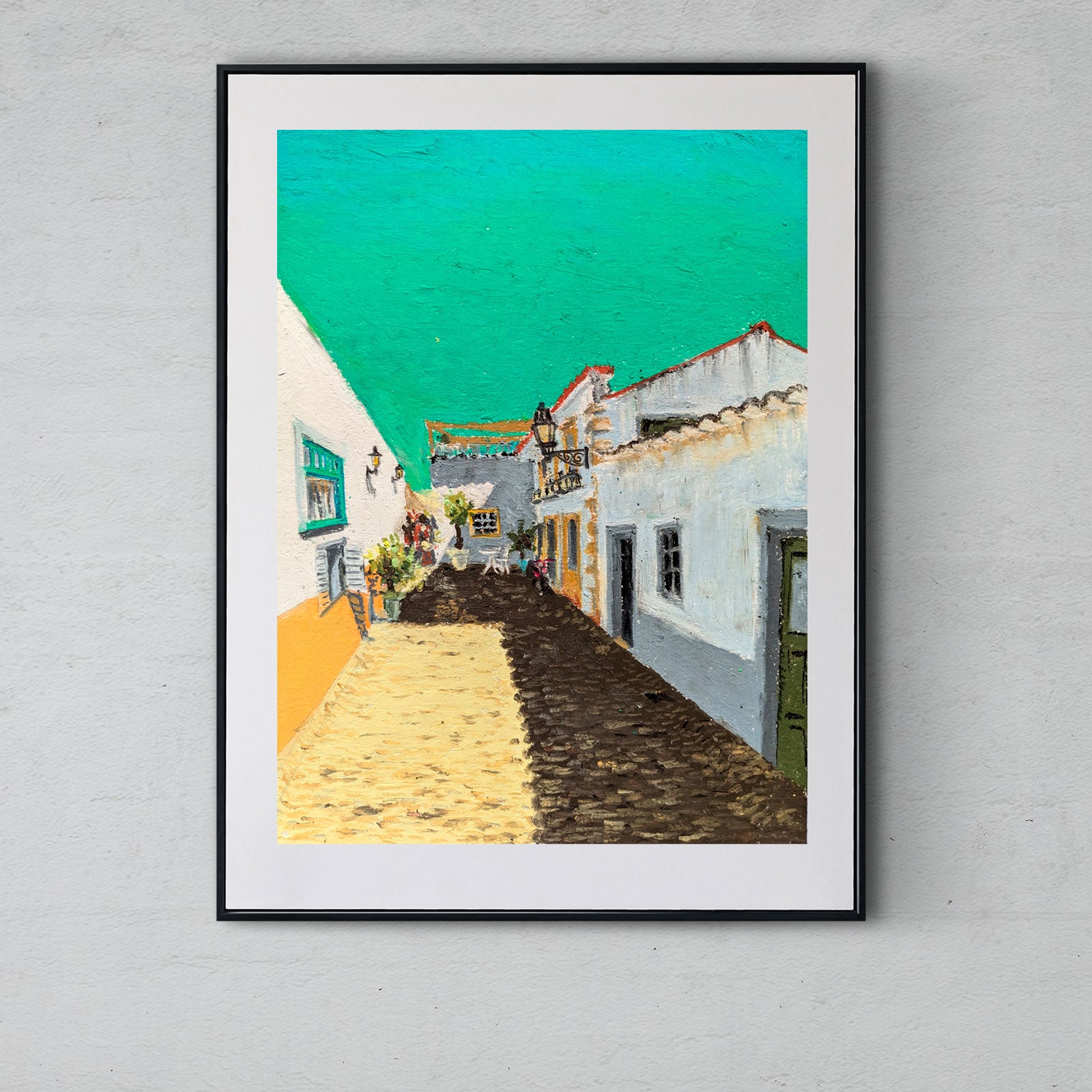 Through the streets of Portugal, original artwork, framed