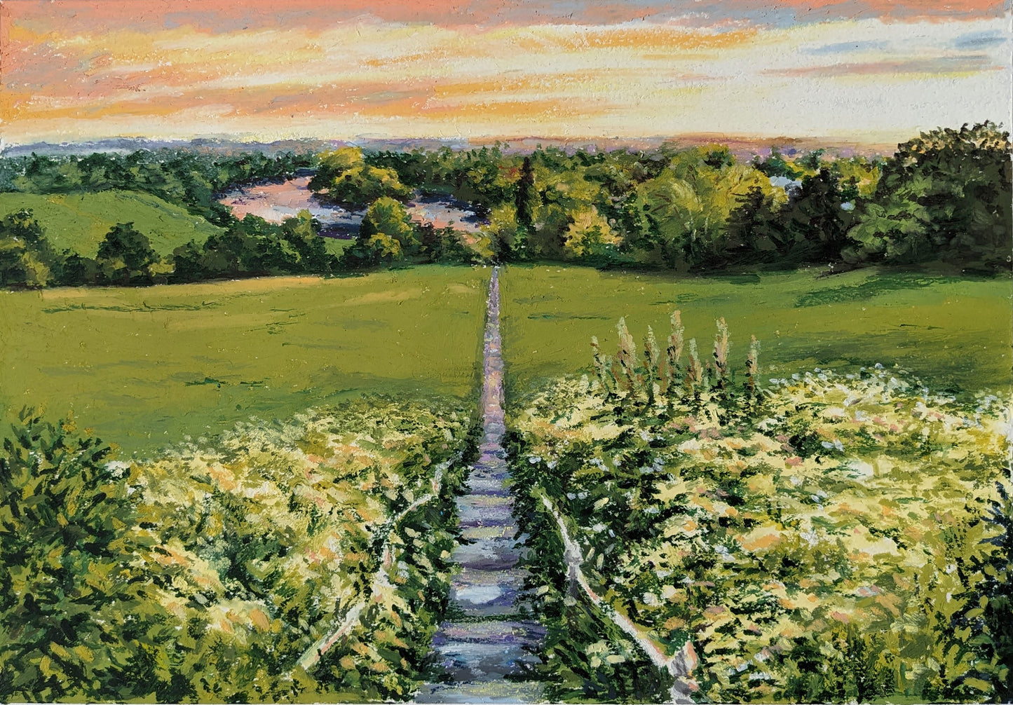 Evening Glow on Richmond Hill, original artwork, unframed