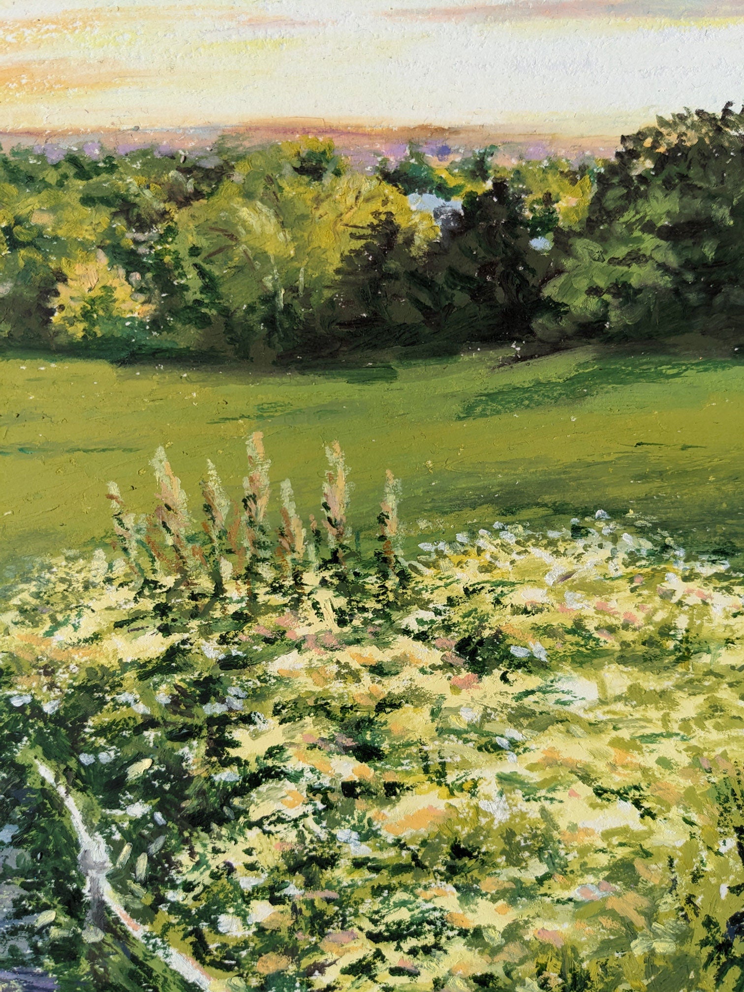 Evening Glow on Richmond Hill, original artwork, detail 1