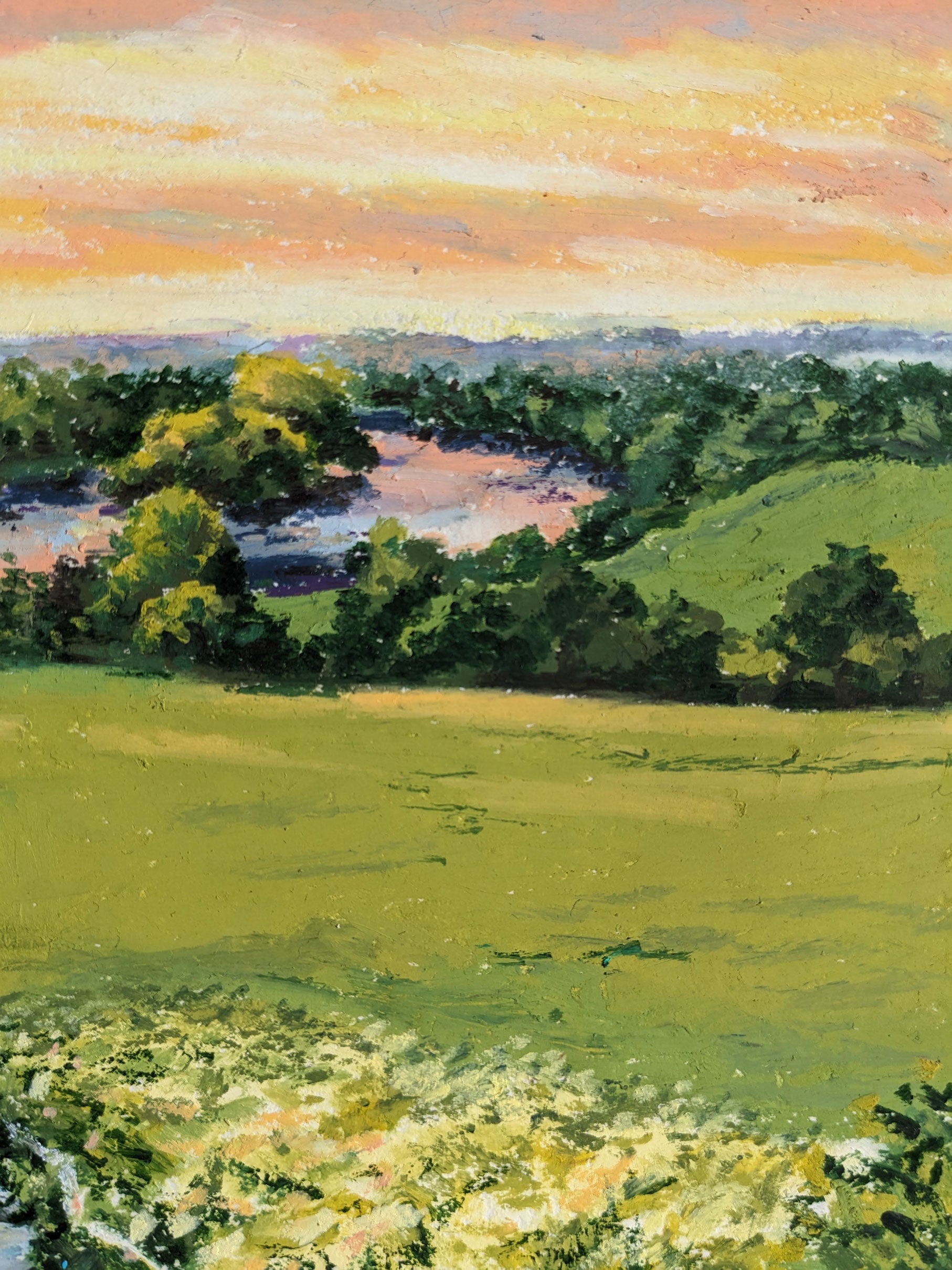 Evening Glow on Richmond Hill, original artwork, detail 2