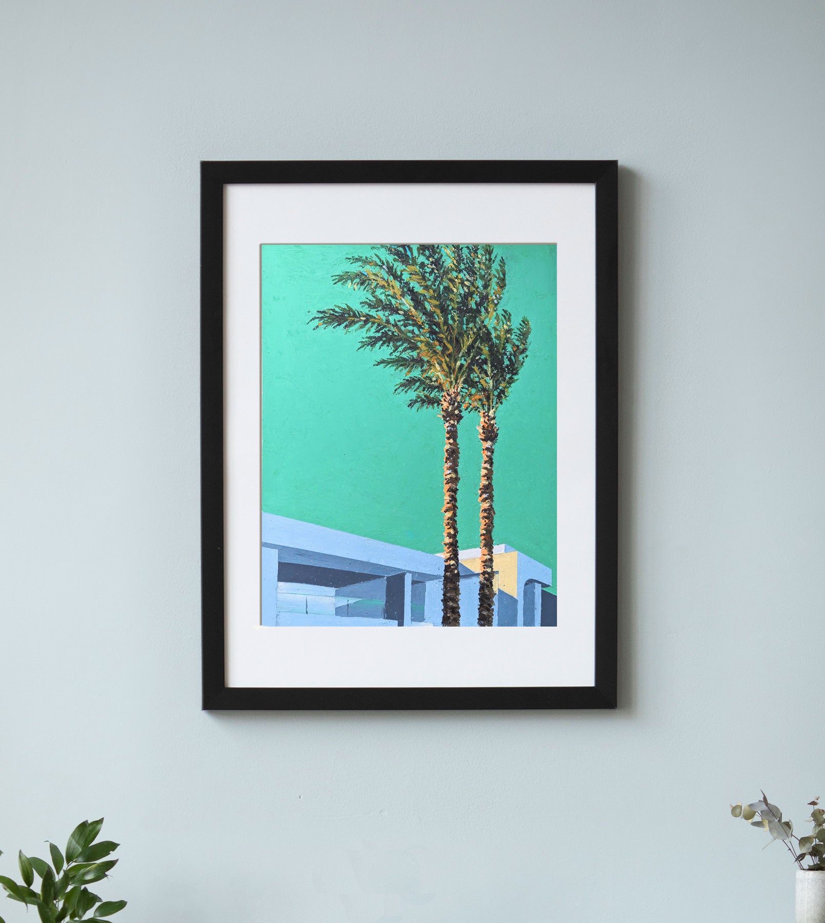 Egypt in emerald, original artwork, framed