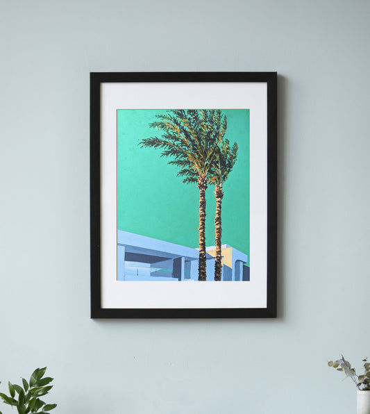 Egypt in emerald, original artwork, framed